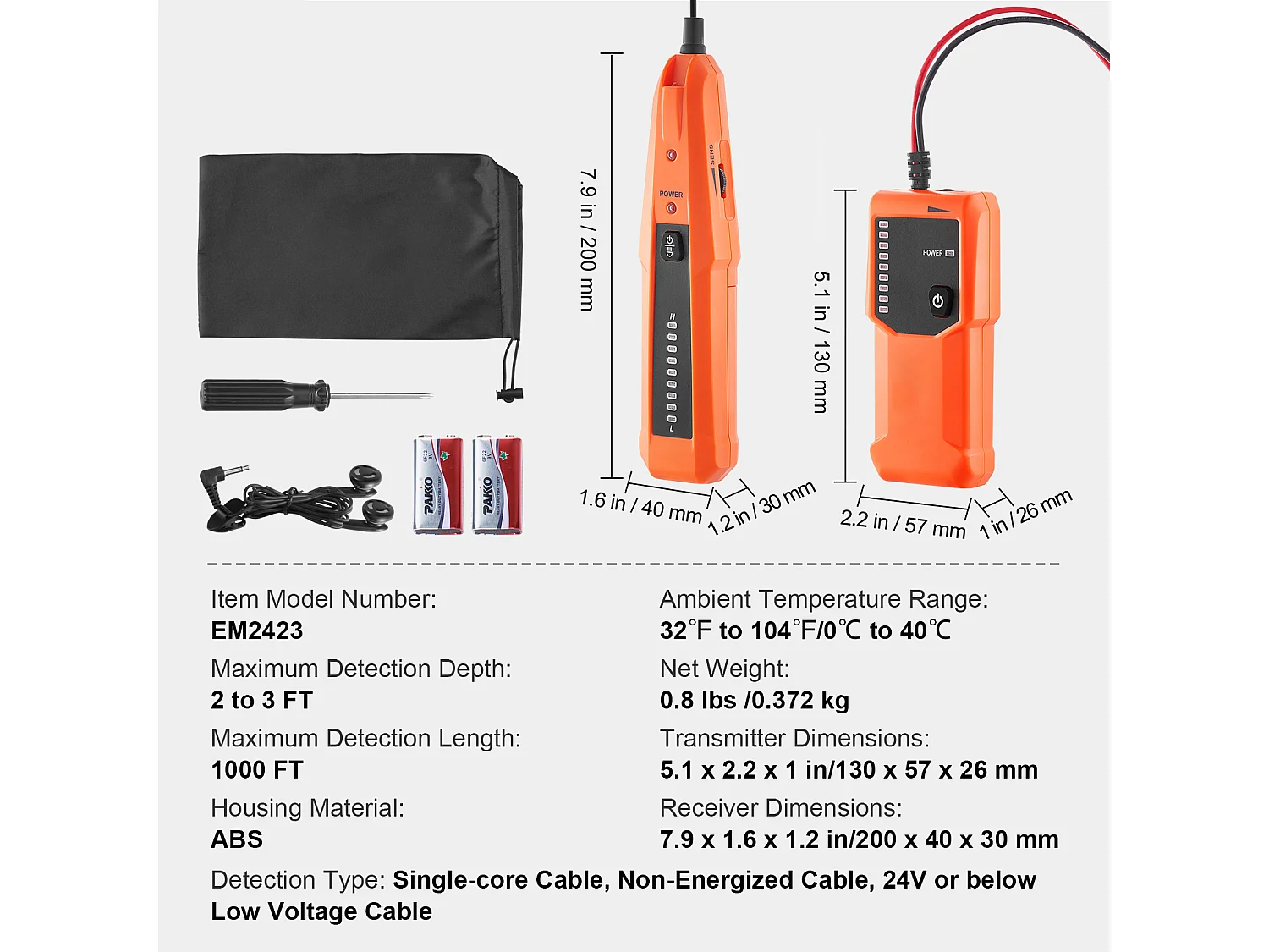 Localizador de Cables Subterráneos SucceBuy de 1 m de Profundidad, Para Localizar Cercas Ocultas