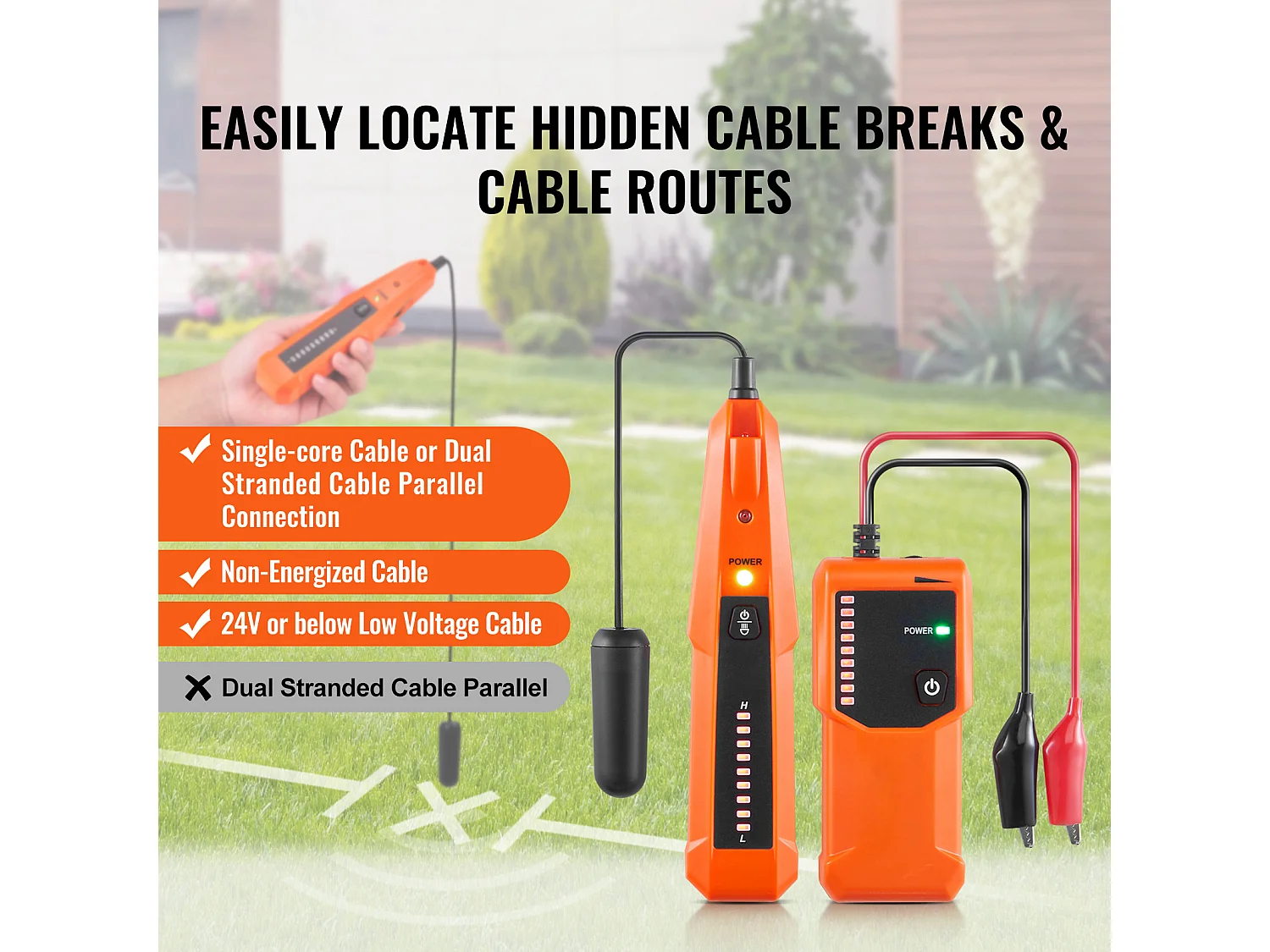 Localizador de Cables Subterráneos SucceBuy de 1 m de Profundidad, Para Localizar Cercas Ocultas