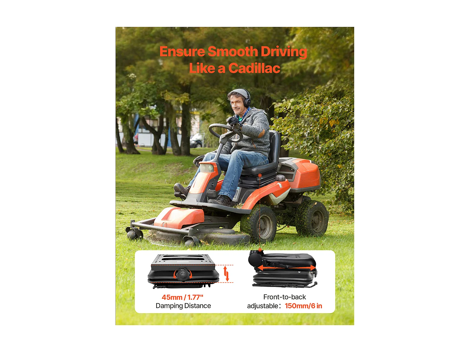 Kit Suspension de Siège de Chariot SucceBuy Élévateur Universel Cache-poussière