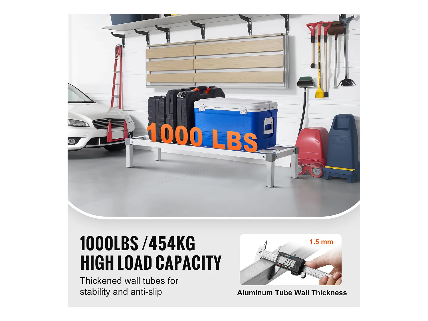 Support SucceBuy Rack de Calage en Aluminium Robuste 122 cm x 36 cm x 20 cm, Capacité de Charge Exceptionnelle de 454 kg - pour le Stockage et le Séchage