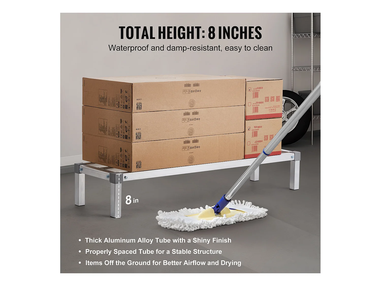 Support SucceBuy Rack de Calage en Aluminium Robuste 122 cm x 36 cm x 20 cm, Capacité de Charge Exceptionnelle de 454 kg - pour le Stockage et le Séchage