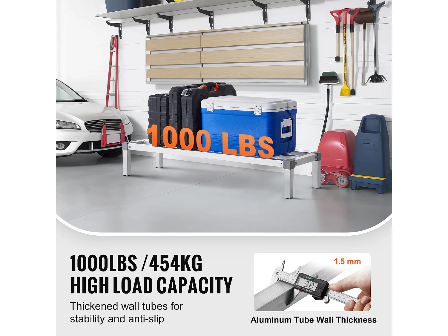 Support SucceBuy Rack de Calage en Aluminium Robuste 122 cm x 36 cm x 20 cm, Capacité de Charge Exceptionnelle de 454 kg - pour le Stockage et le Séchage