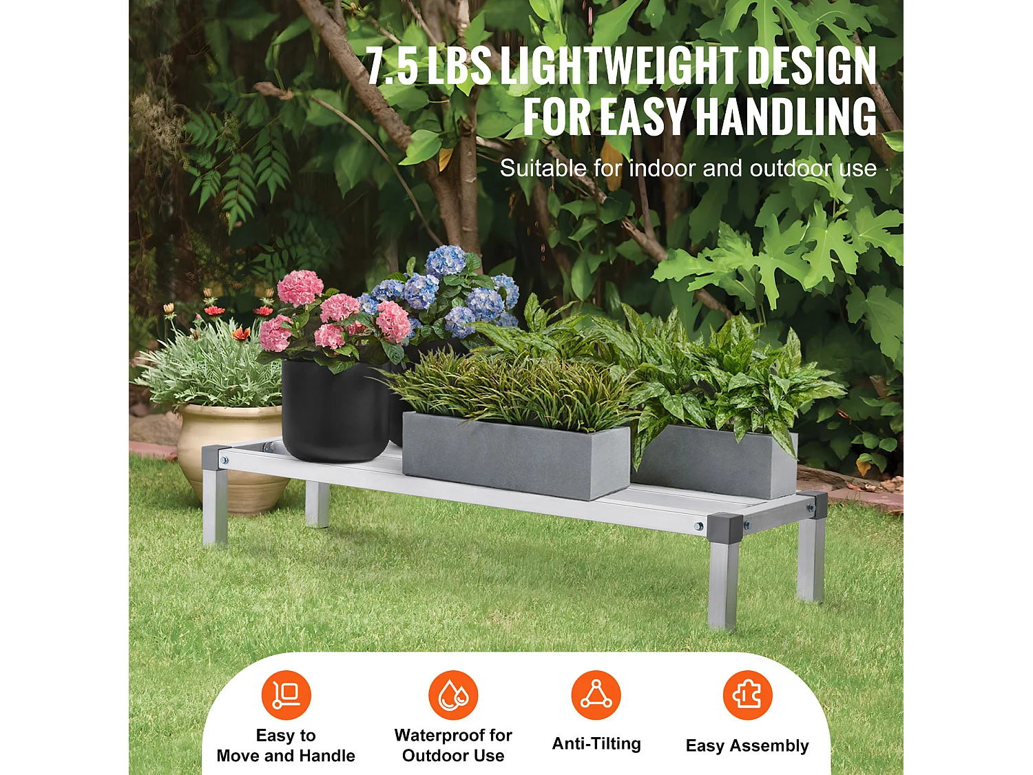 Support SucceBuy Rack de Calage en Aluminium Robuste 122 cm x 36 cm x 20 cm, Capacité de Charge Exceptionnelle de 454 kg - pour le Stockage et le Séchage