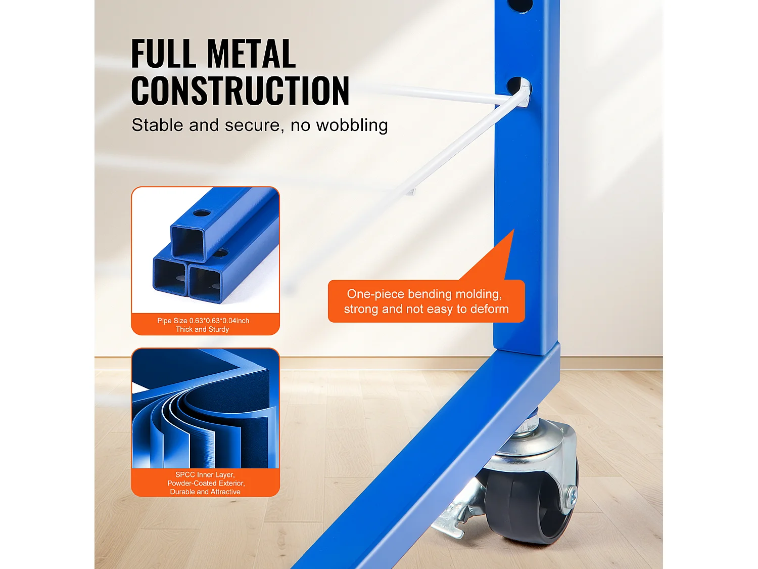 Verfdroger SucceBuy, 25 Verwijderbare Planken, Standaard met Blokkeerbare Wieltjes voor Verf, Kunstwerken in de Klas, Blauw en Wit