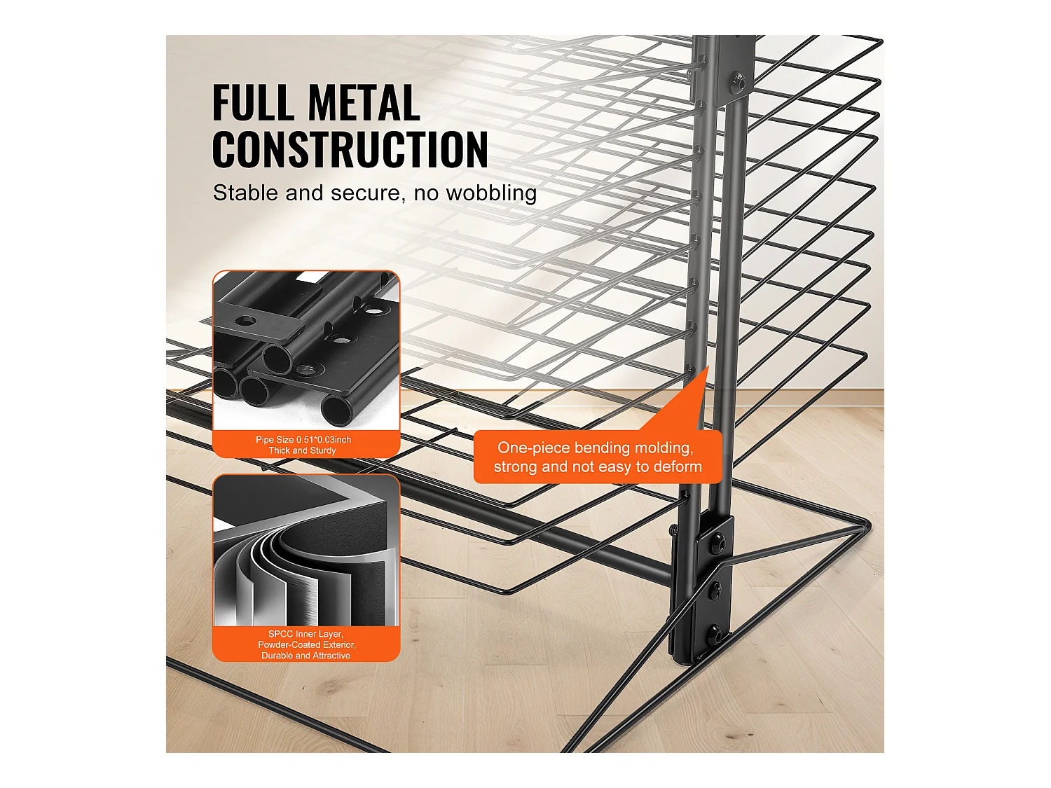 Farbtrockner SucceBuy, 50 Entnehmbare Regale für die Malerei, Klassenzimmer, Hält bis zu 7,5 kg, Vollständig aus Langlebigem Metall Gefertigt