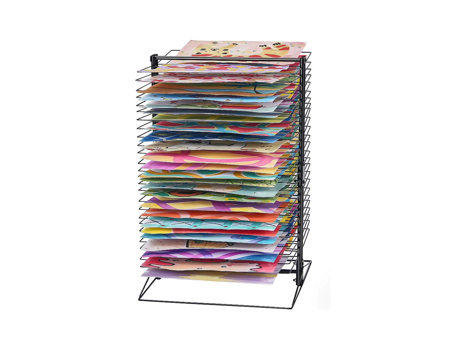 Verfdroger SucceBuy, 50 Verwijderbare Planken voor de Schilderkunst, Klaslokaal, Houdt tot 7,5 kg, Volledig van Duurzaam Metaal Vervaardigd