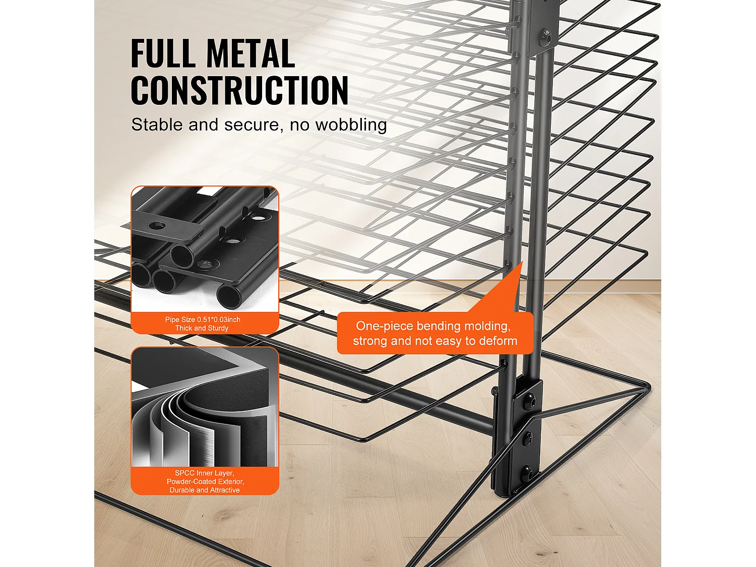 Séchoir à Peinture SucceBuy, 50 Étagères Amovibles pour la Peinture, Salle de Classe, Supporte jusqu'à 7,5 kg, Construction Entièrement en Métal Durable