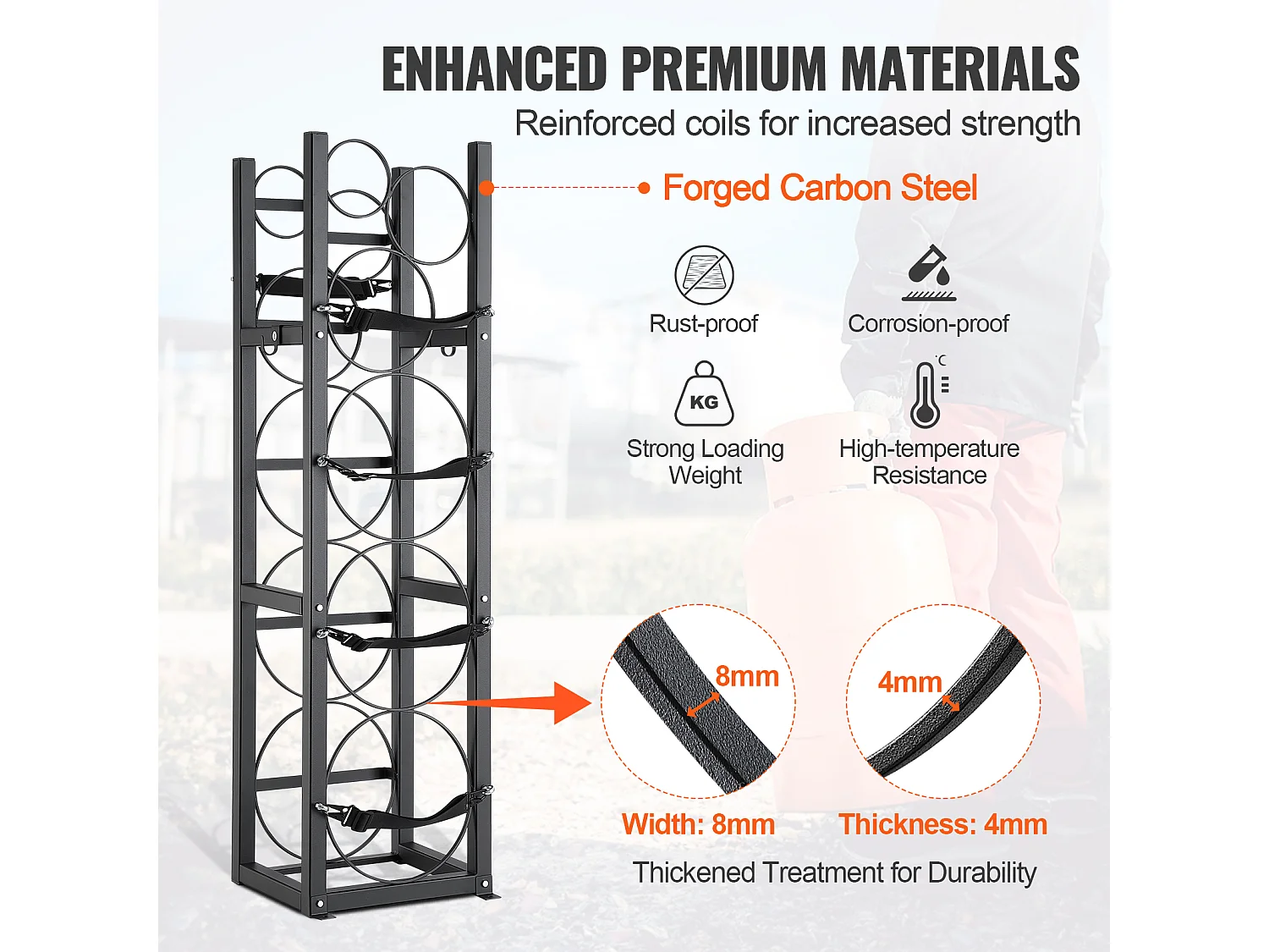 Support de Réservoir de Réfrigérant SucceBuy, Peut Contenir 3 x 13,6 kg et 3 Petits Cylindres