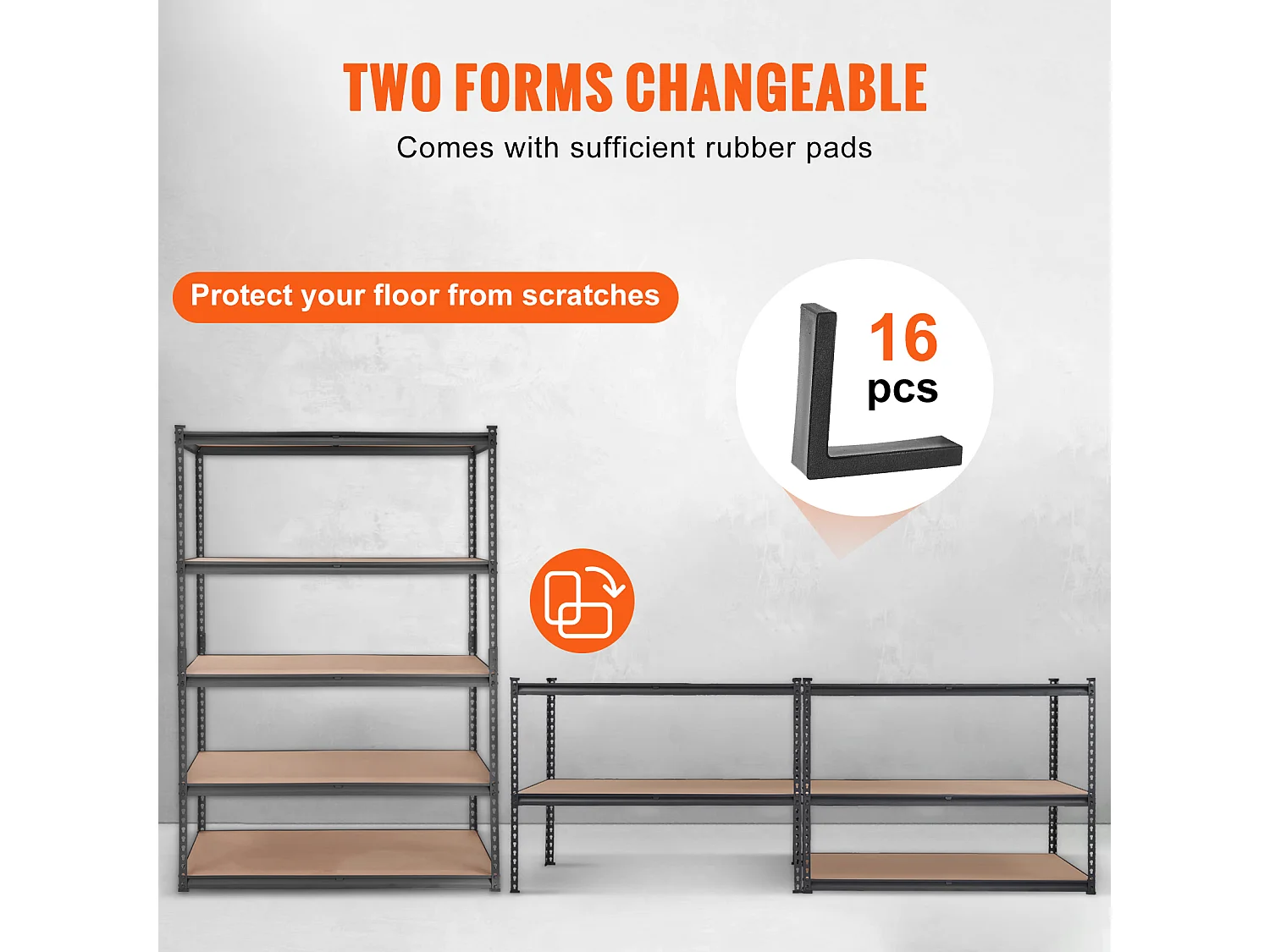 Opbergrek voor Garage SucceBuy, 5 Niveaus, Verstelbaar, Draagvermogen 907 kg, van SPCC-Koolstofstaal