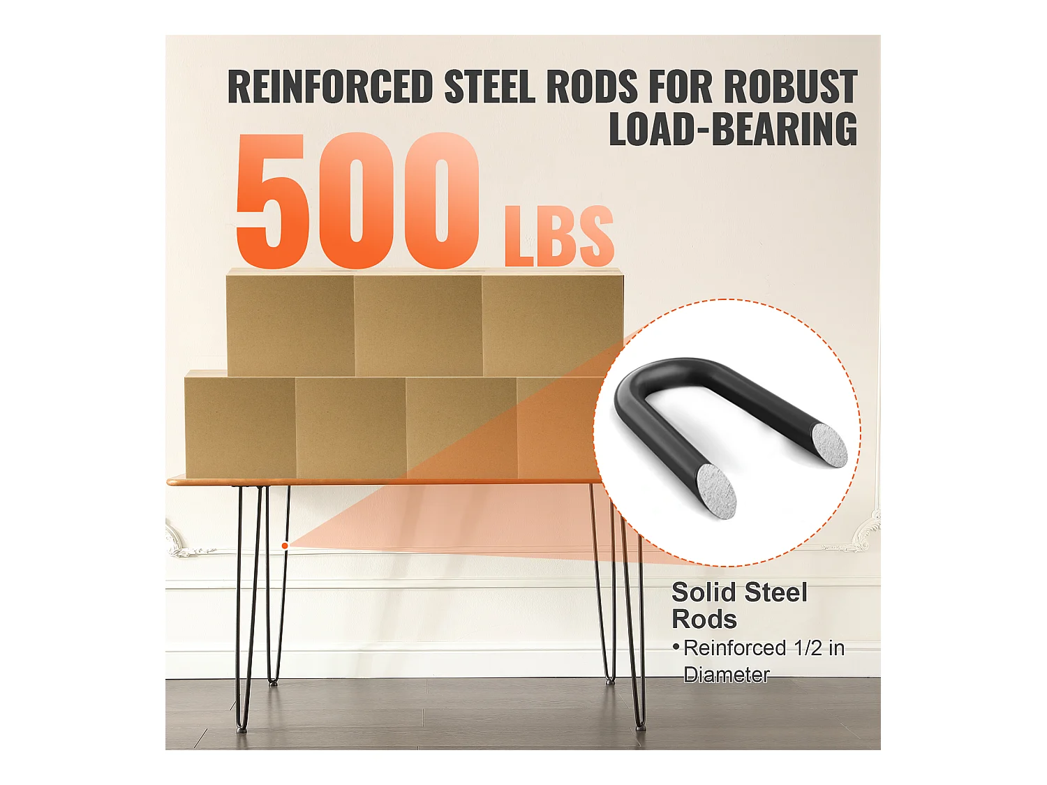 Pieds de Meuble SucceBuy, 71.12cm, Métal, Robuste, Table à Manger, Moderne, Parfaits pour Meubles de Salon et Design Contemporain