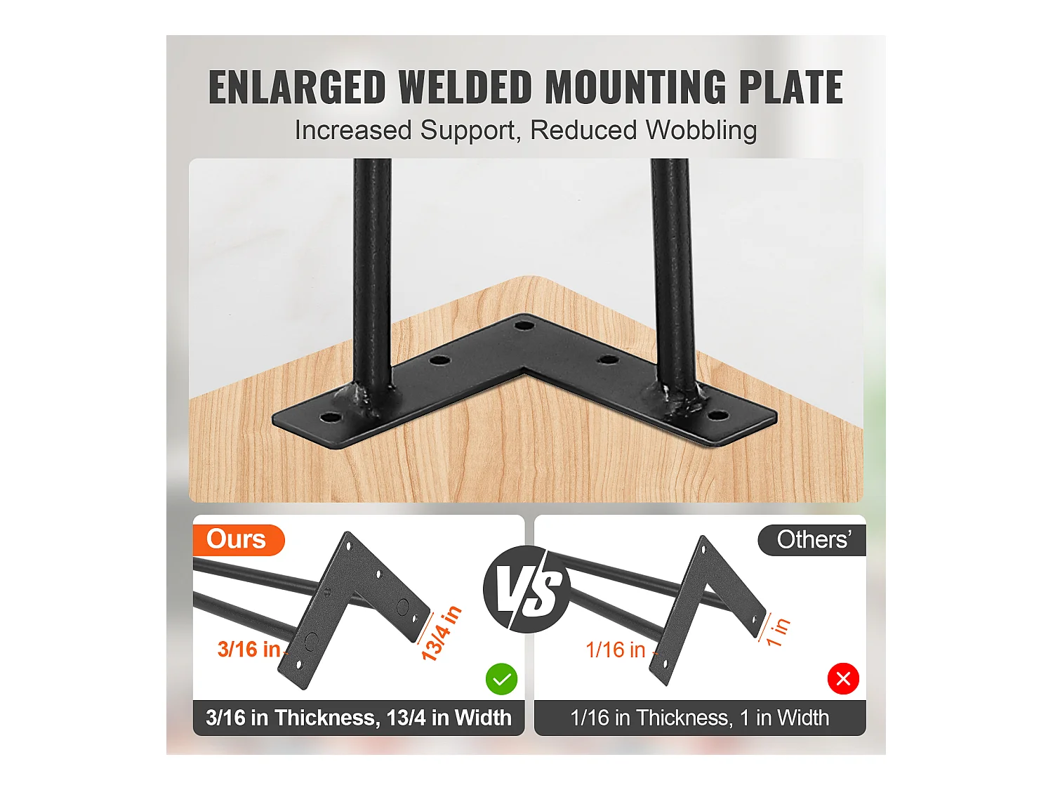 Pieds de Meuble SucceBuy, 71.12cm, Métal, Robuste, Table à Manger, Moderne, Parfaits pour Meubles de Salon et Design Contemporain