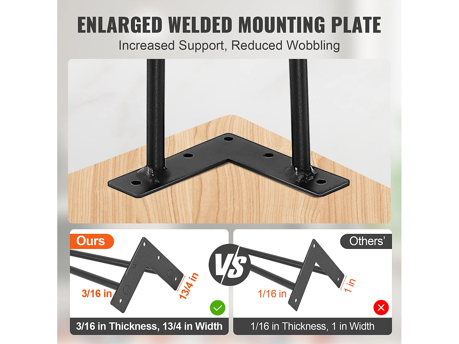 Pieds de Meuble SucceBuy, 71.12cm, Métal, Robuste, Table à Manger, Moderne, Parfaits pour Meubles de Salon et Design Contemporain