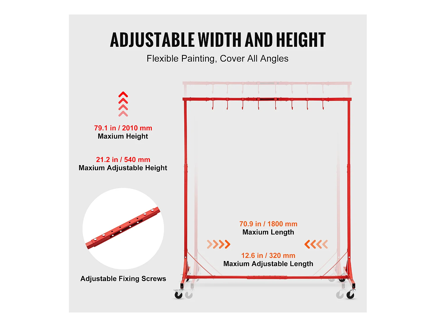 Support SucceBuy à Peinture Réglable en Hauteur, avec 8 Crochets Résistants et une Capacité de Charge Maximale de 30 kg - Organisation Parfaite
