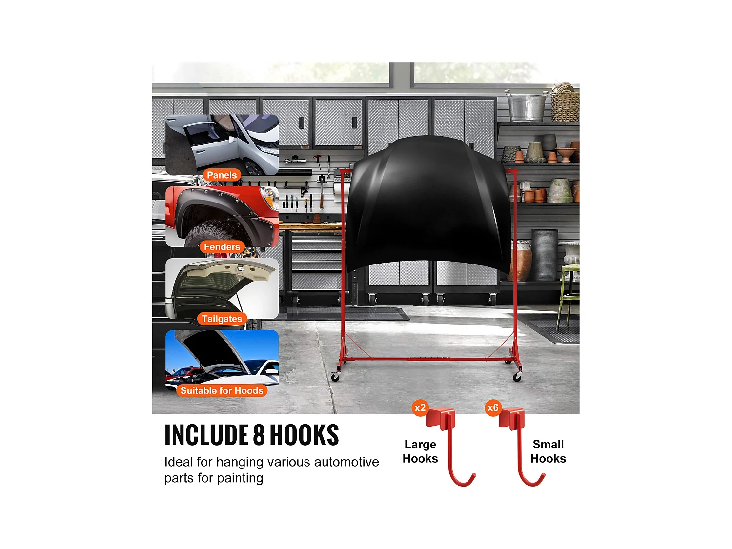 Supporto SucceBuy per Verniciatura Regolabile in Altezza, con 8 Ganci Resistenti e una Capacità di Carico Massima di 30 kg - Organizzazione Perfetta per Progetti