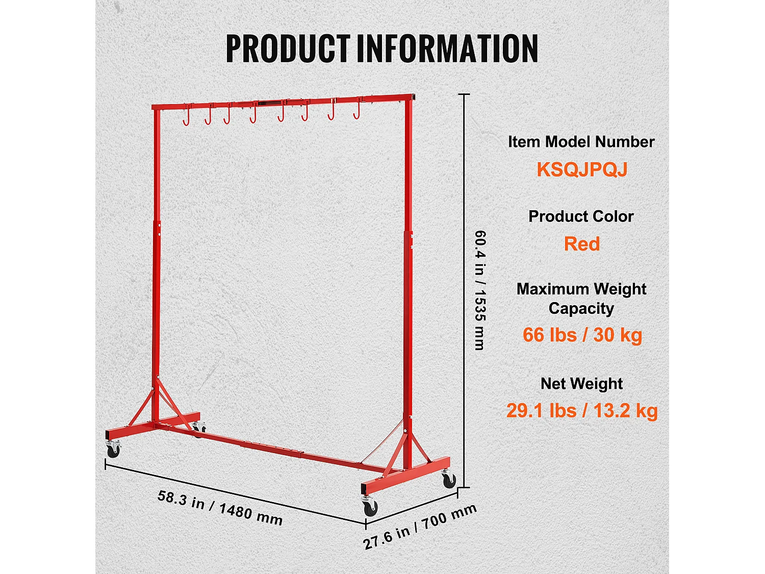 Soporte SucceBuy para Pintura Ajustable en Altura, con 8 Ganchos Resistentes y una Capacidad de Carga Máxima de 30 kg - Organización Perfecta para Proyectos