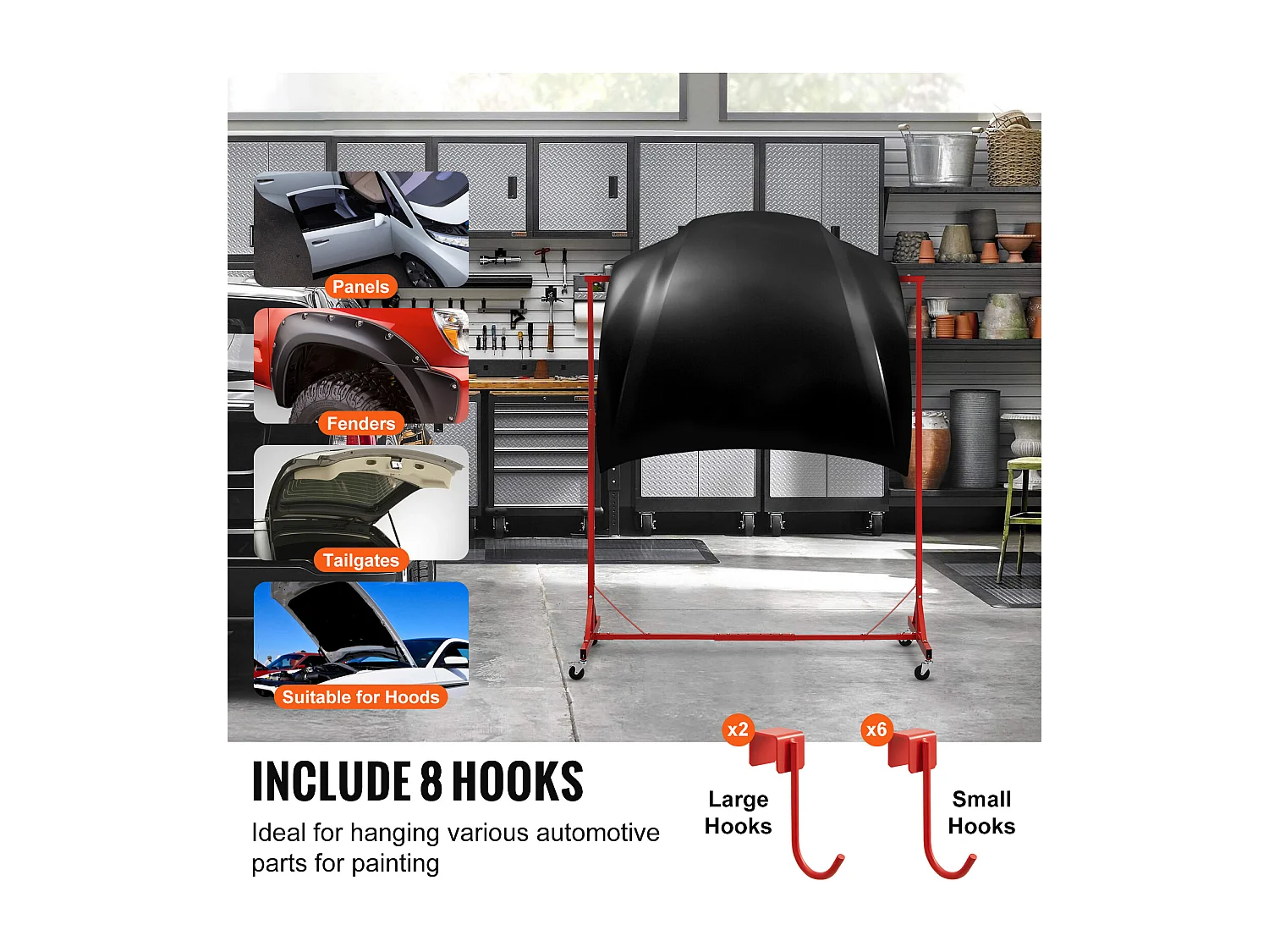 Soporte SucceBuy para Pintura Ajustable en Altura, con 8 Ganchos Resistentes y una Capacidad de Carga Máxima de 30 kg - Organización Perfecta para Proyectos