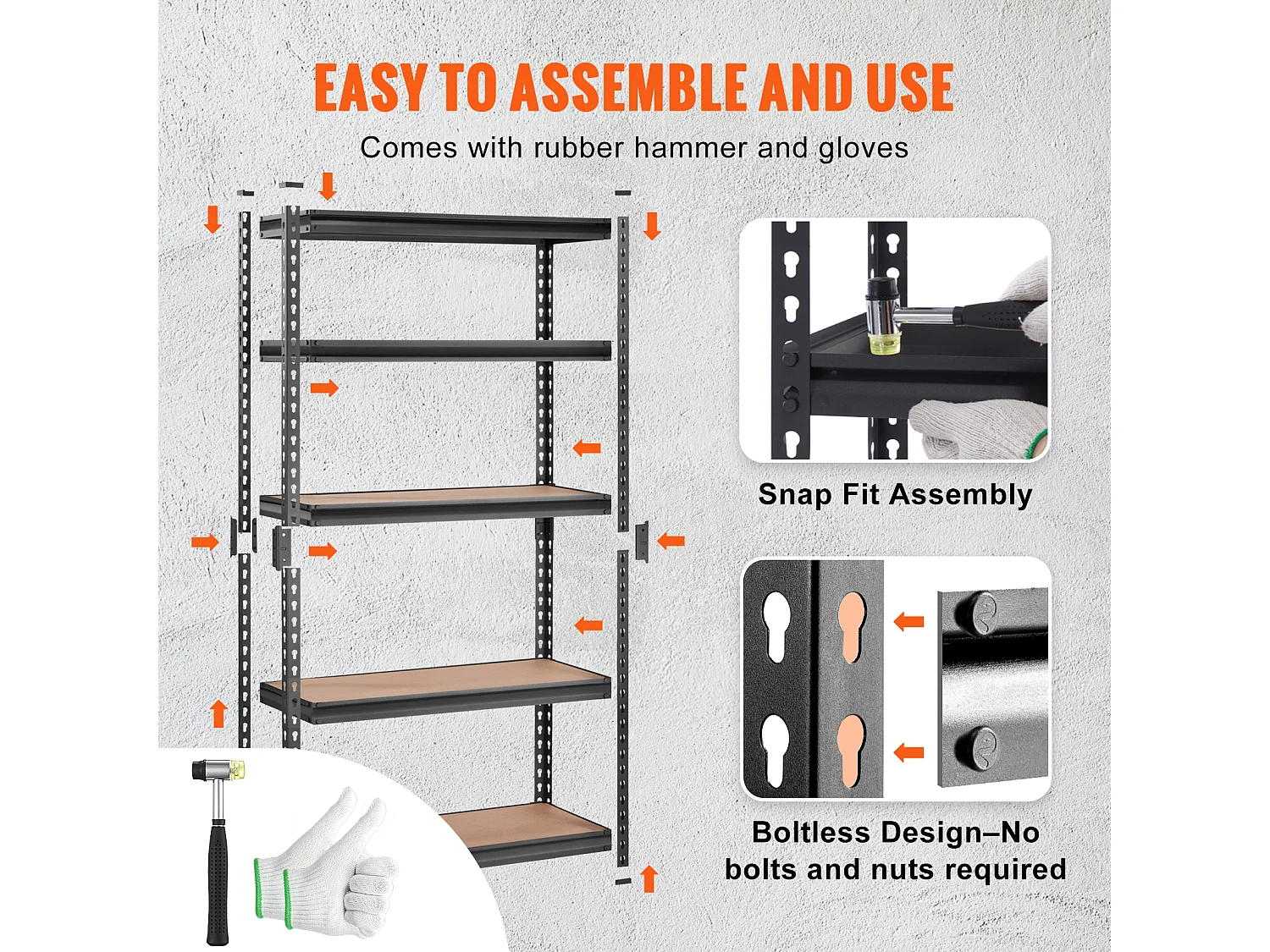 Étagère de Rangement SucceBuy pour Garage, à 5 Niveaux, Réglable, Charge de 907 kg