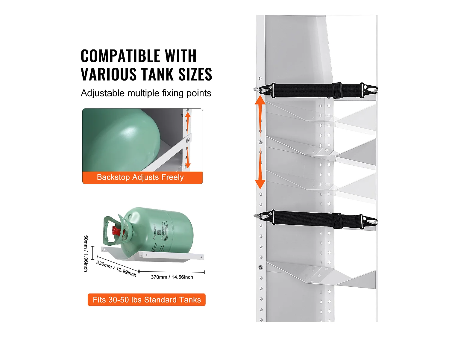 Support de Réservoir de Réfrigérant SucceBuy, Support de 3 Bouteilles de 13,6 à 22,6 kg, Rangement de Cylindres