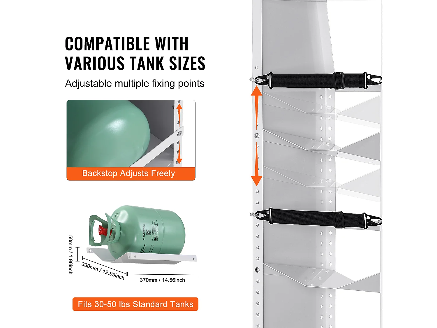 Support de Réservoir de Réfrigérant SucceBuy, Support de 3 Bouteilles de 13,6 à 22,6 kg, Rangement de Cylindres