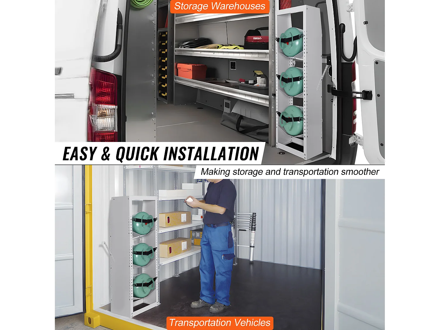 Support de Réservoir de Réfrigérant SucceBuy, Support de 3 Bouteilles de 13,6 à 22,6 kg, Rangement de Cylindres