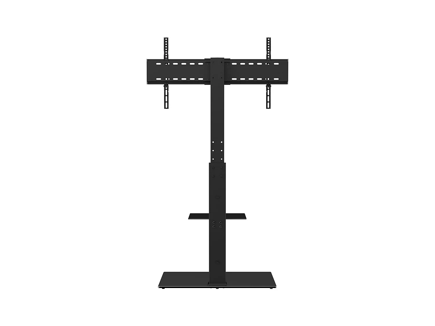 Schwenkbarer TV-Ständer SucceBuy, Höhenverstellbar für Fernseher von 81 bis 216 CM, Tragbarer Bodenständer mit Gehärteter Glasbasis, Schlafzimmer