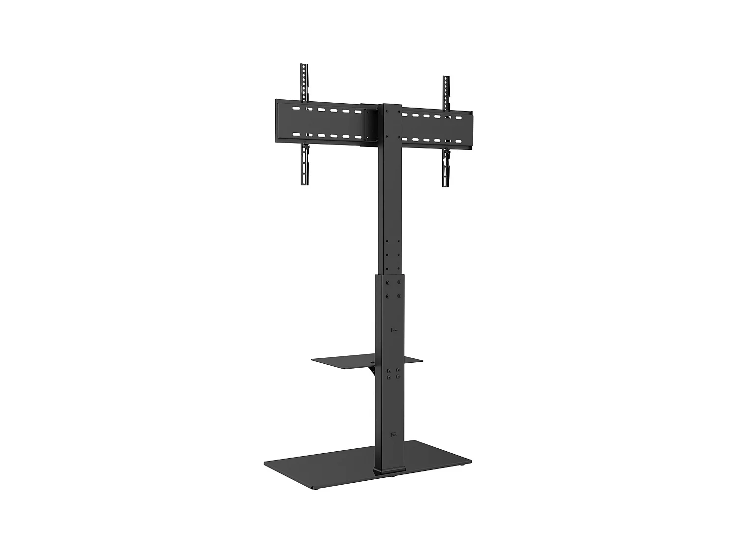 Schwenkbarer TV-Ständer SucceBuy, Höhenverstellbar für Fernseher von 81 bis 216 CM, Tragbarer Bodenständer mit Gehärteter Glasbasis, Schlafzimmer