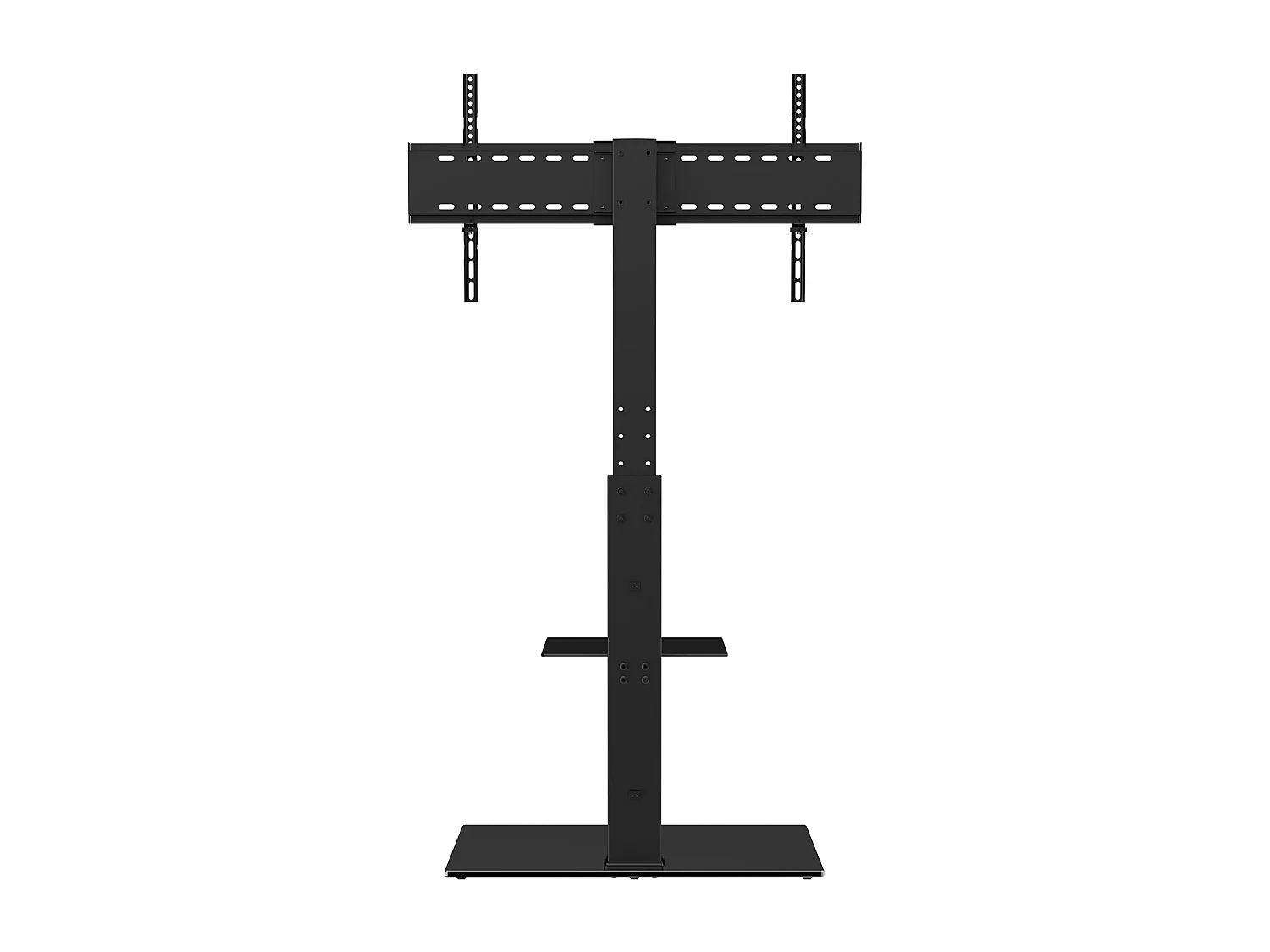 Support TV Pivotant SucceBuy, Hauteur Réglable pour Téléviseurs de 81 à 216 CM, Support de Sol Portable avec Base en Verre Trempé, Chambre à Coucher