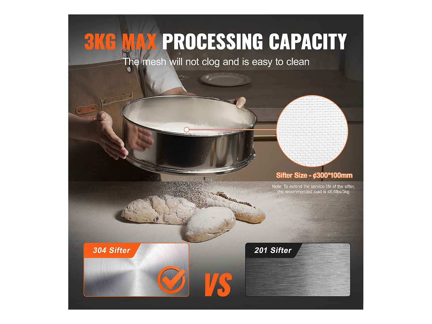 Tamis à Farine SucceBuy Machine de Tamisage Vibrante Électrique avec Tamiseur Automatique 12 + 80 Mesh