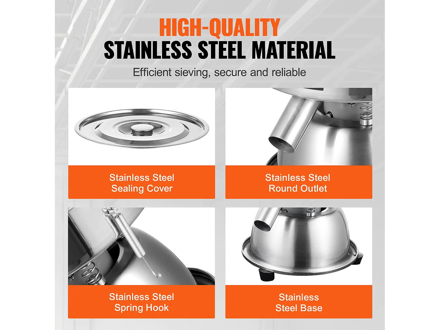 Tamis à Farine SucceBuy Machine de Tamisage Vibrante Électrique avec Tamiseur Automatique 12 + 80 Mesh