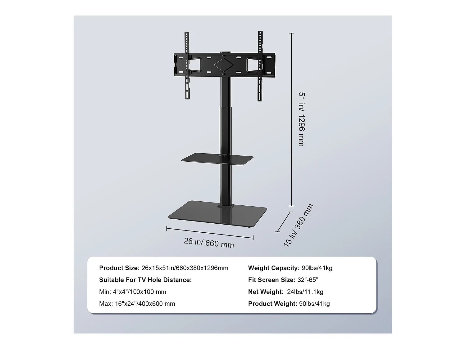 Support TV Pivotant SucceBuy, Support Universel pour Téléviseurs de 81 à 165 CM, Hauteur Réglable