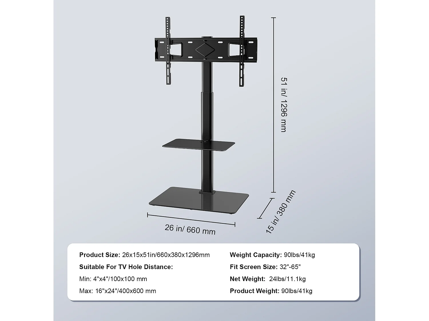 Soporte de TV Giratorio SucceBuy, Soporte Universal para Televisores de 81 a 165 CM, Altura Ajustable