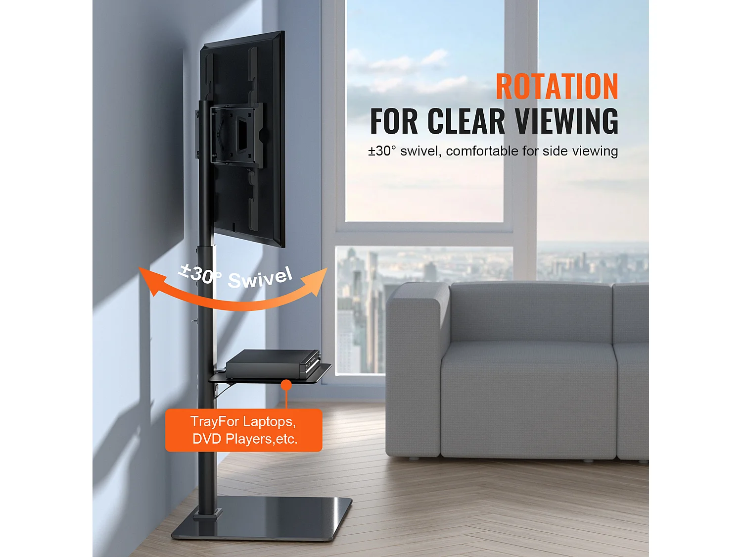 Soporte de TV Giratorio SucceBuy, Soporte Universal para Televisores de 81 a 165 CM, Altura Ajustable