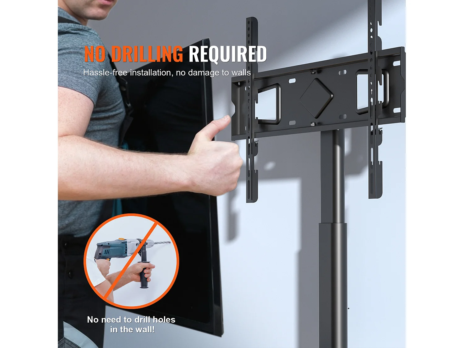 Soporte de TV Giratorio SucceBuy, Soporte Universal para Televisores de 81 a 165 CM, Altura Ajustable