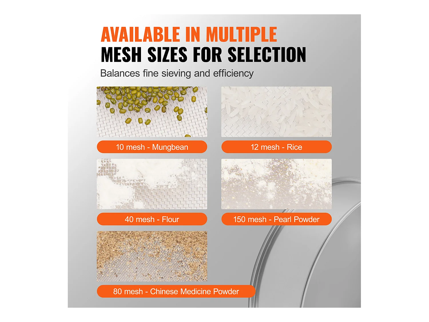 Peneira de Farinha SucceBuy Peneira de Farinha de Malha Fina em Aço Inoxidável com 40 Malhas para Cozer Bolos