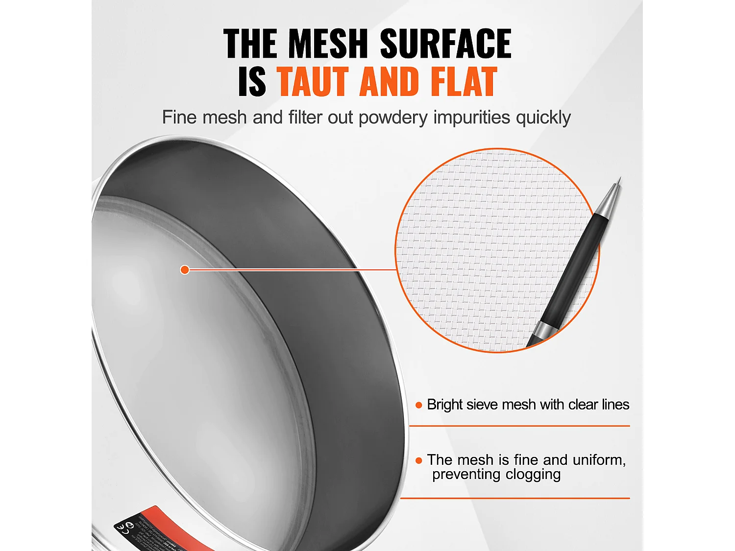 Tamis à Farine SucceBuy Tamis à Farine à Mailles Fines en Acier Inoxydable 40 Mailles pour la Cuisson des Gâteaux