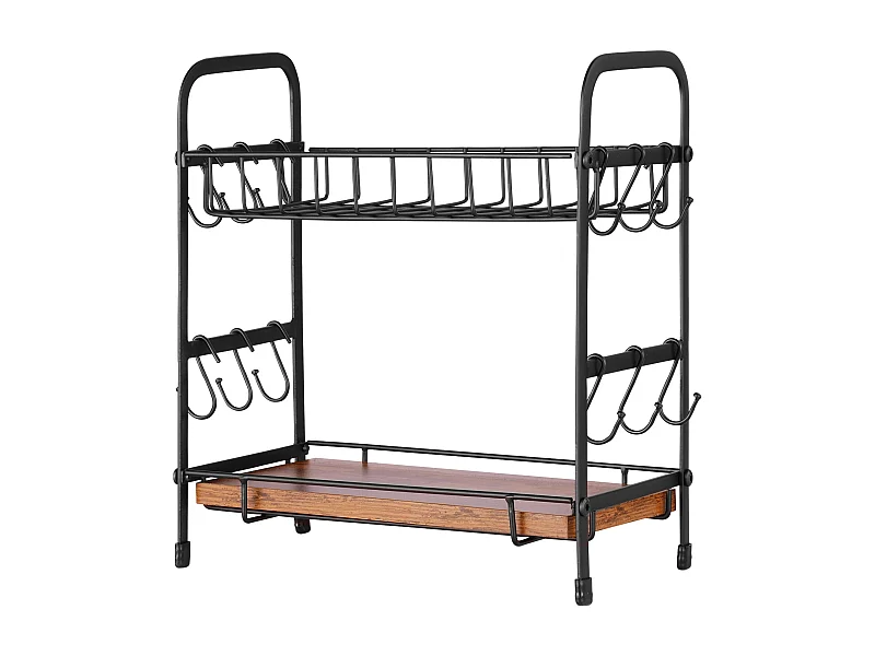 Tashenhouder SucceBuy Koffiebar-Organisator met 2 Niveaus voor Worktop, 12 Mobiele Haakjes