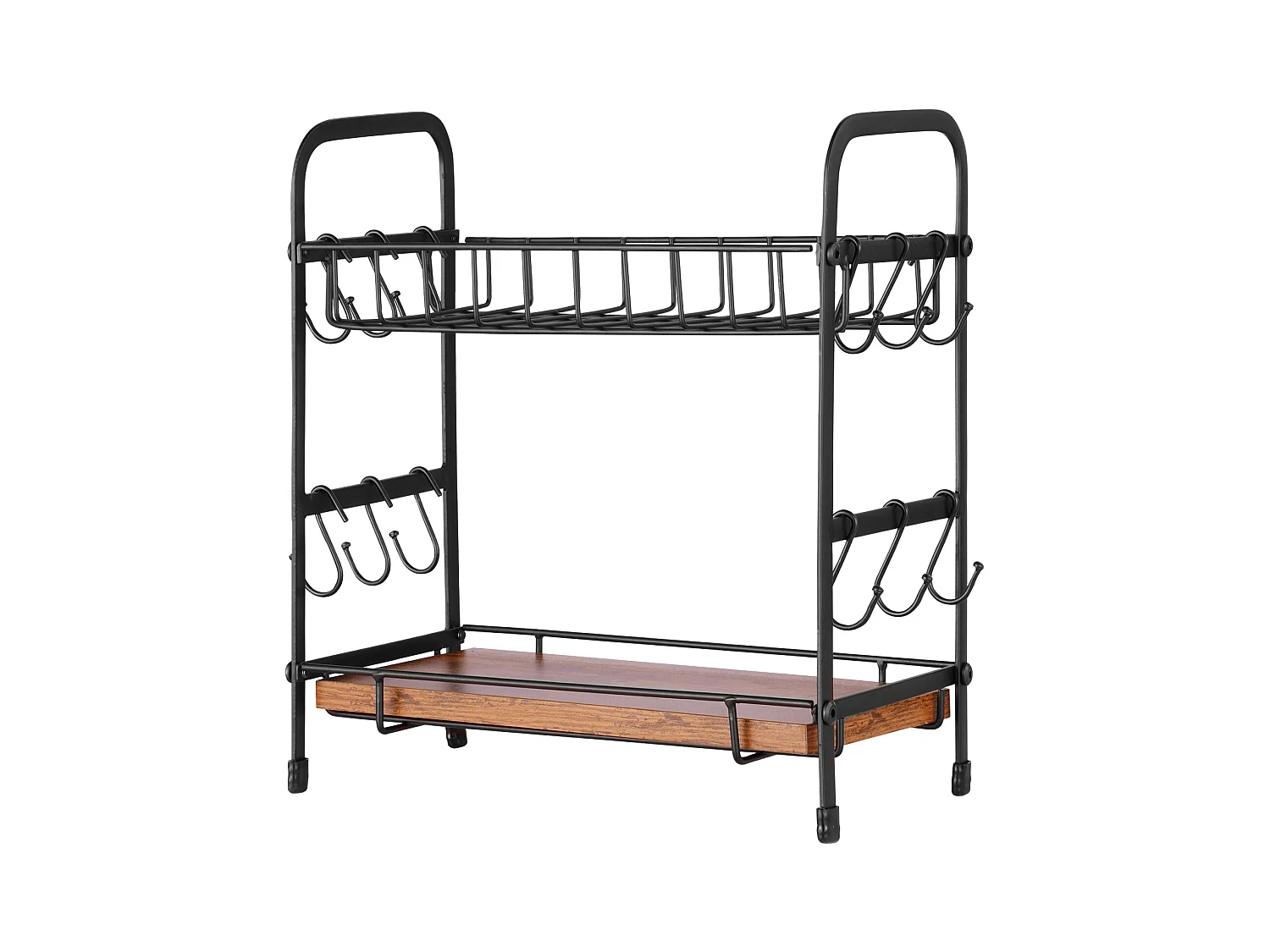 Porte-Tasses SucceBuy Organisateur de Bar à Café à 2 Niveaux pour Comptoir, 12 Crochets Mobiles