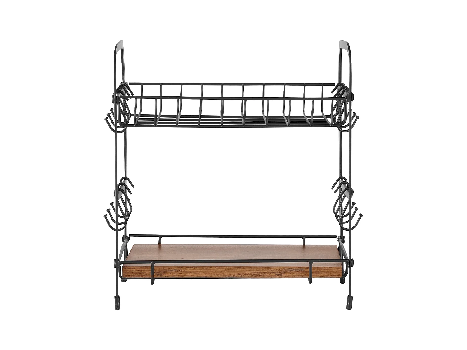 Porte-Tasses SucceBuy Organisateur de Bar à Café à 2 Niveaux pour Comptoir, 12 Crochets Mobiles