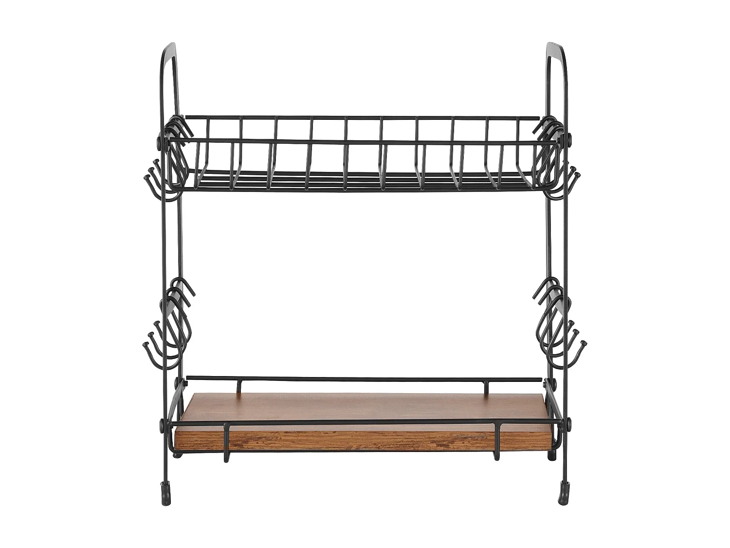 Porte-Tasses SucceBuy Organisateur de Bar à Café à 2 Niveaux pour Comptoir, 12 Crochets Mobiles