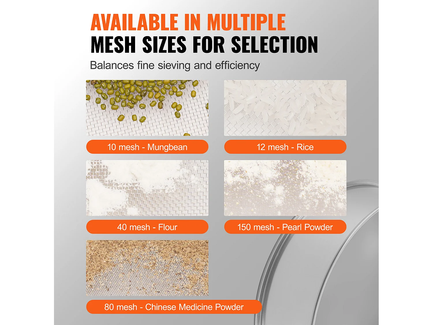 Tamis à Farine SucceBuy Tamis à Farine à Maille Fine en Acier Inoxydable, Tamis à Farine à 10 Mailles pour la Cuisson des Gâteaux