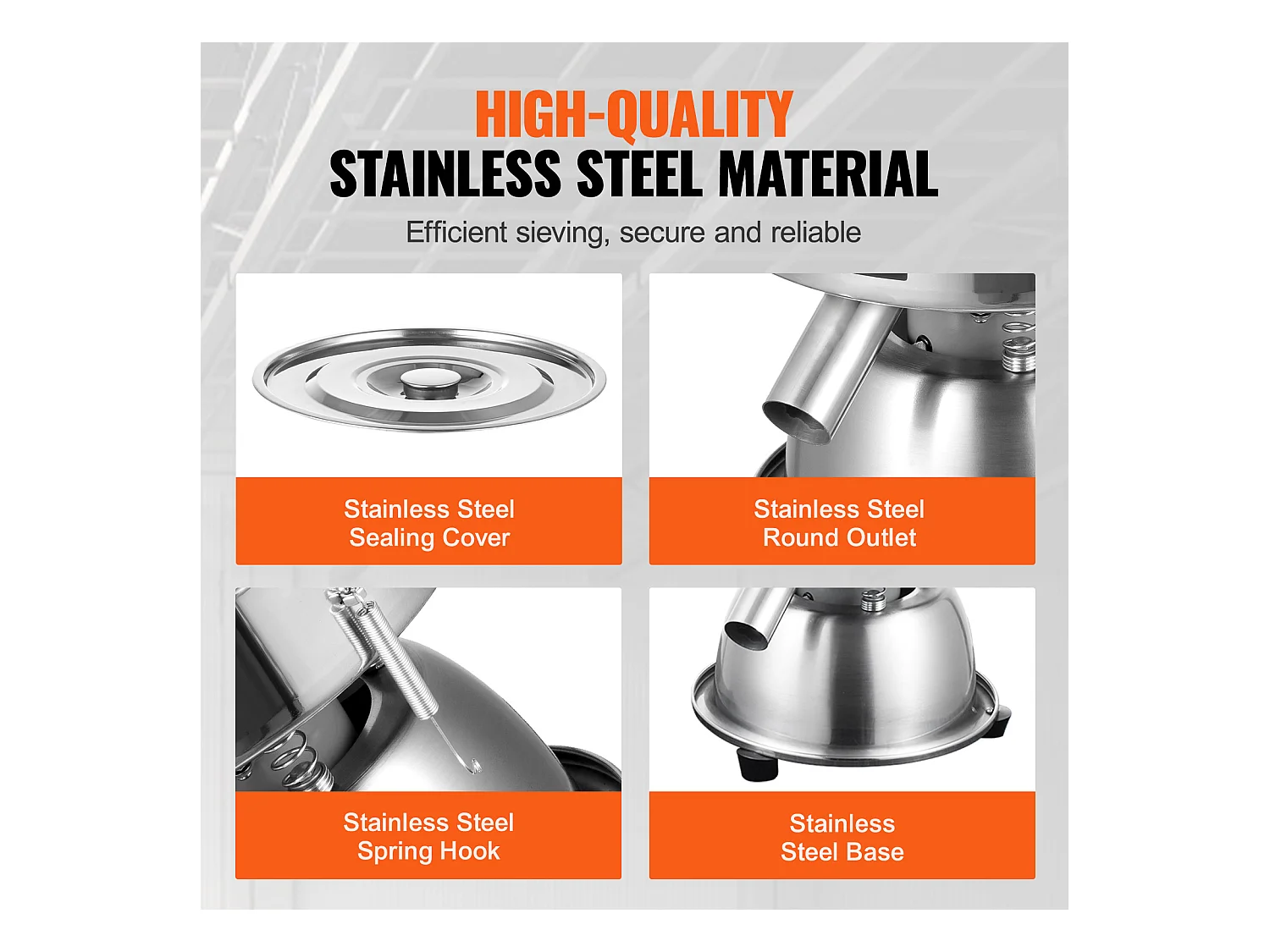 Tamis à Farine SucceBuy Machine de Tamisage Vibrante Électrique avec Tamiseur Automatique 40 + 60 Mesh