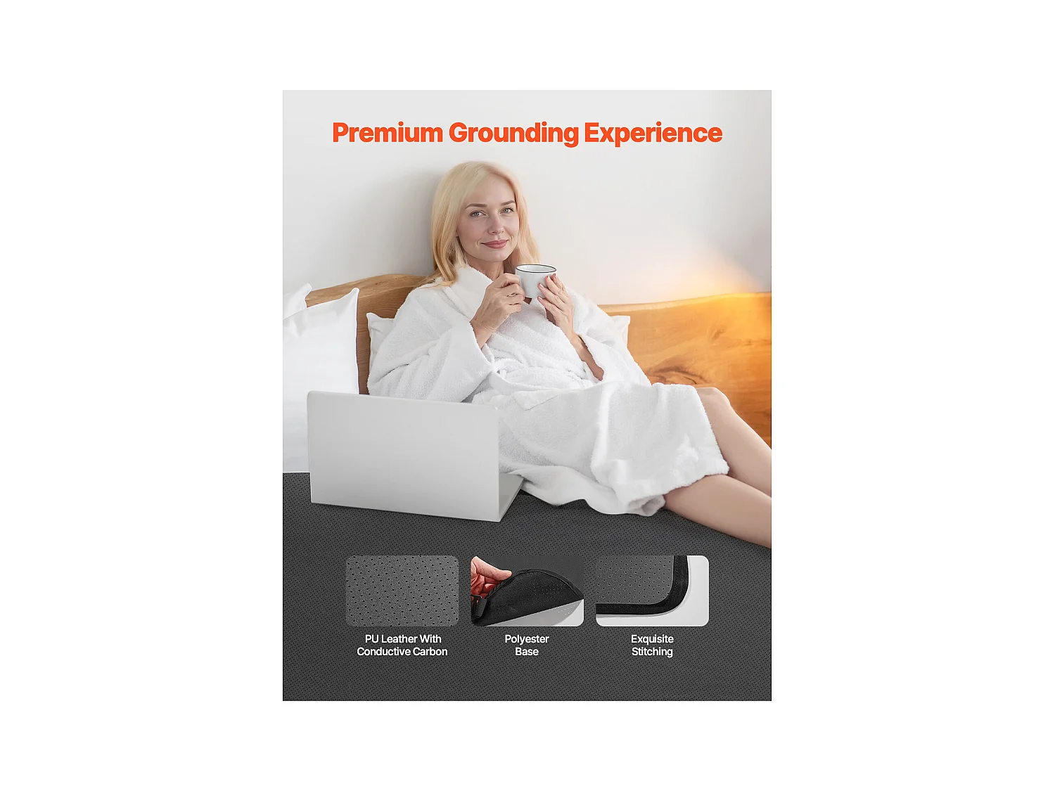 Tapis de Mise à la Terre, SucceBuy Tapis de Mise à la Terre 1856×1380 mm avec Câble pour Sommeil et Énergie