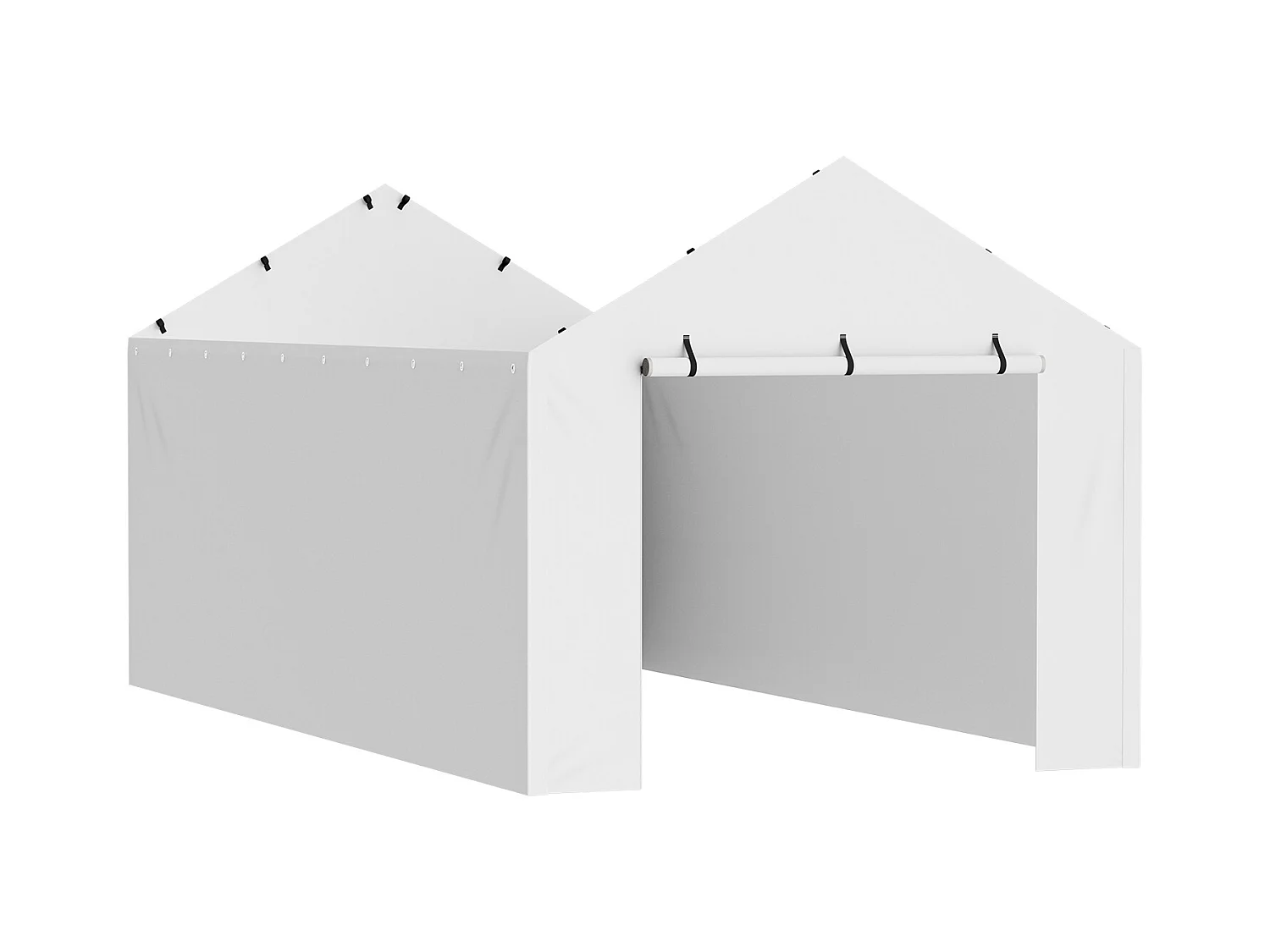 Auvent de Remplacement pour Abri d'Auto SucceBuy, 304,8 x 609,6 cm, avec Paroi Latérale, Blanc