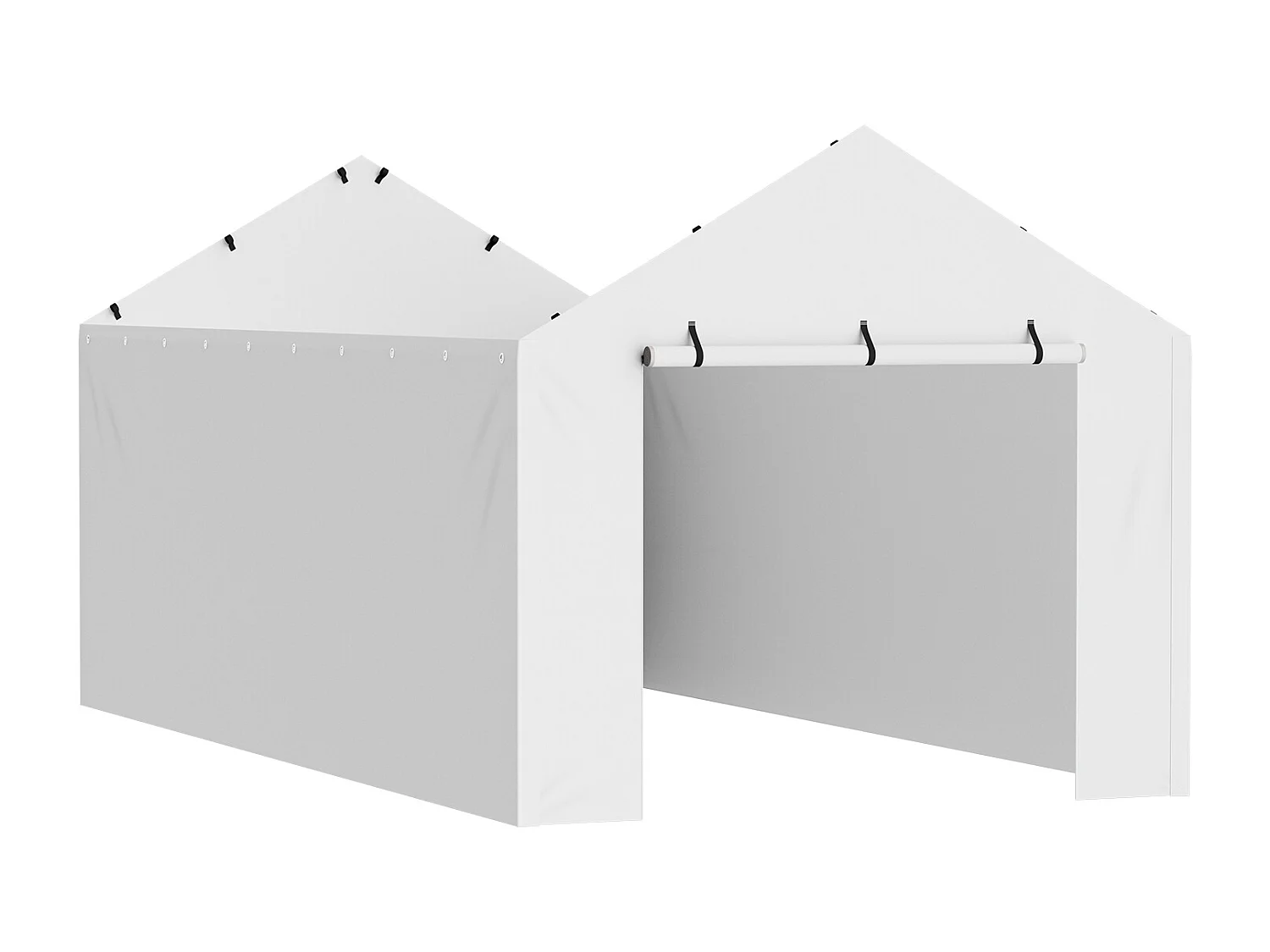 Tenda di Ricambio per Capanna Auto SucceBuy, 304,8 x 609,6 cm, con Parete Laterale, Bianco