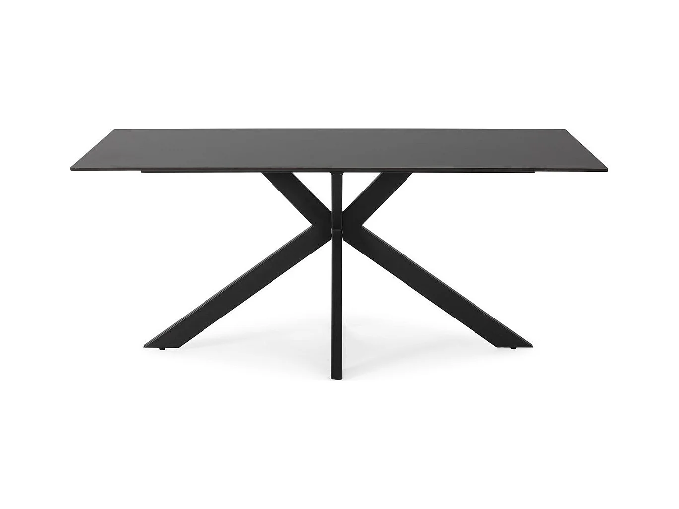 Table à manger rectangulaire en céramique noire 8 pers. 180 cm - Svenn