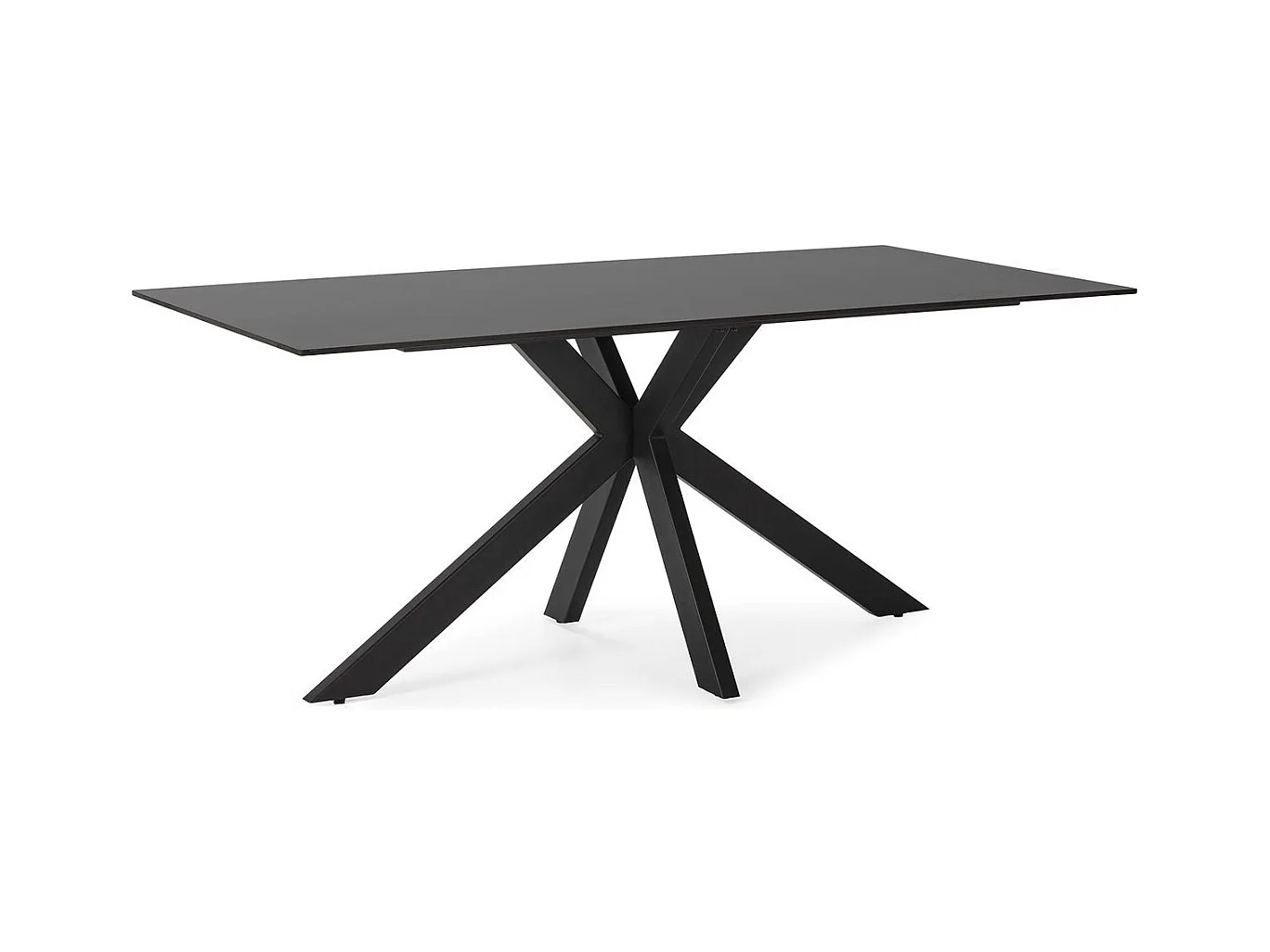 Table à manger rectangulaire en céramique noire 8 pers. 180 cm - Svenn