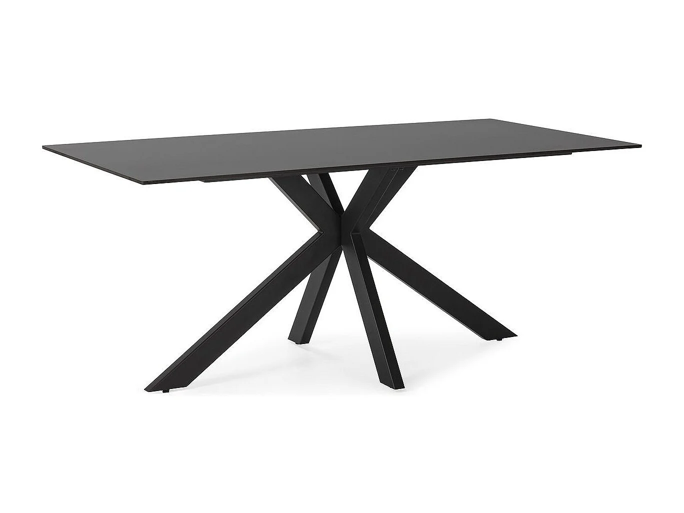 Table à manger rectangulaire en céramique noire 8 pers. 180 cm - Svenn