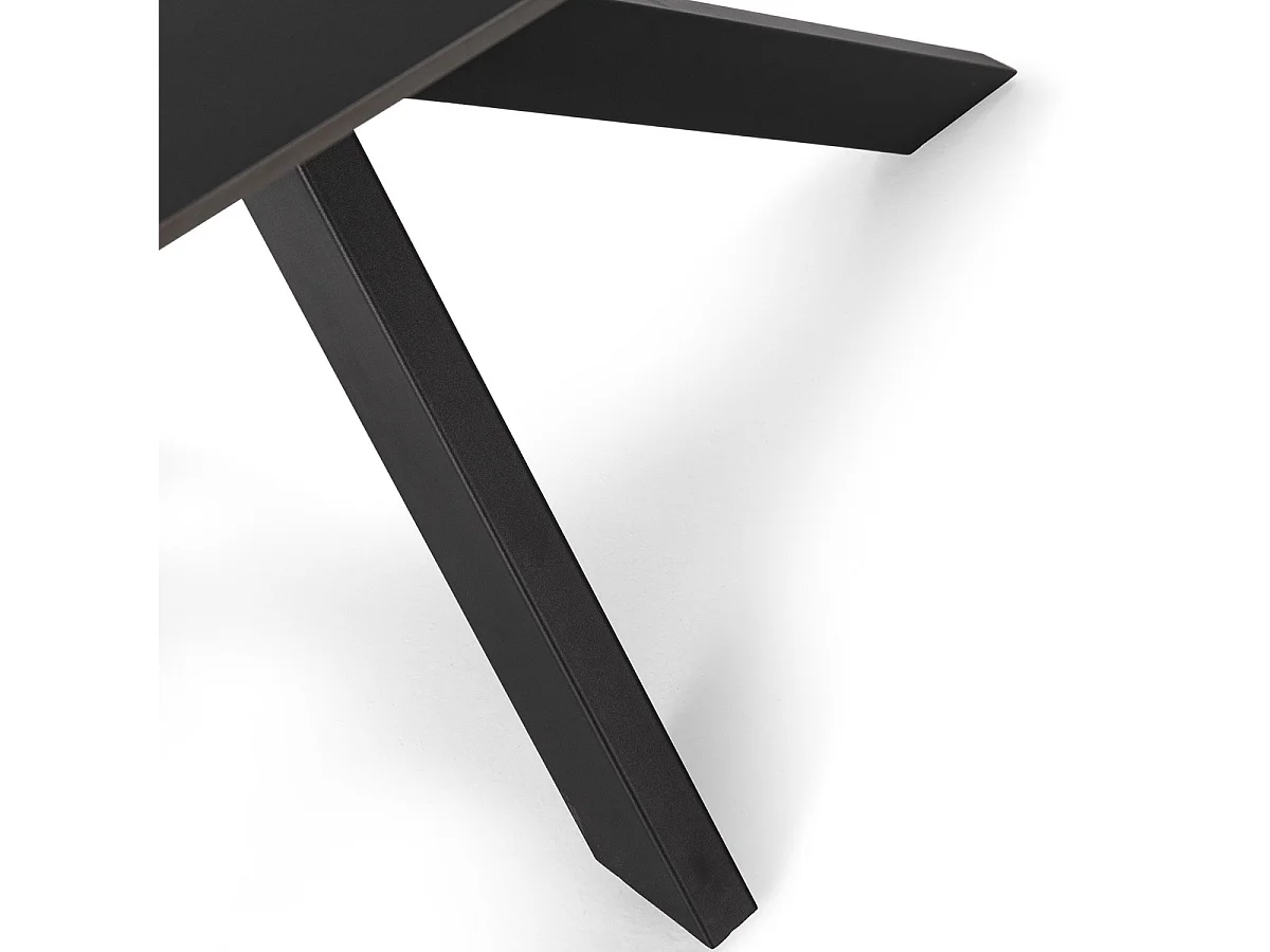 Table à manger rectangulaire en céramique noire 8 pers. 180 cm - Svenn