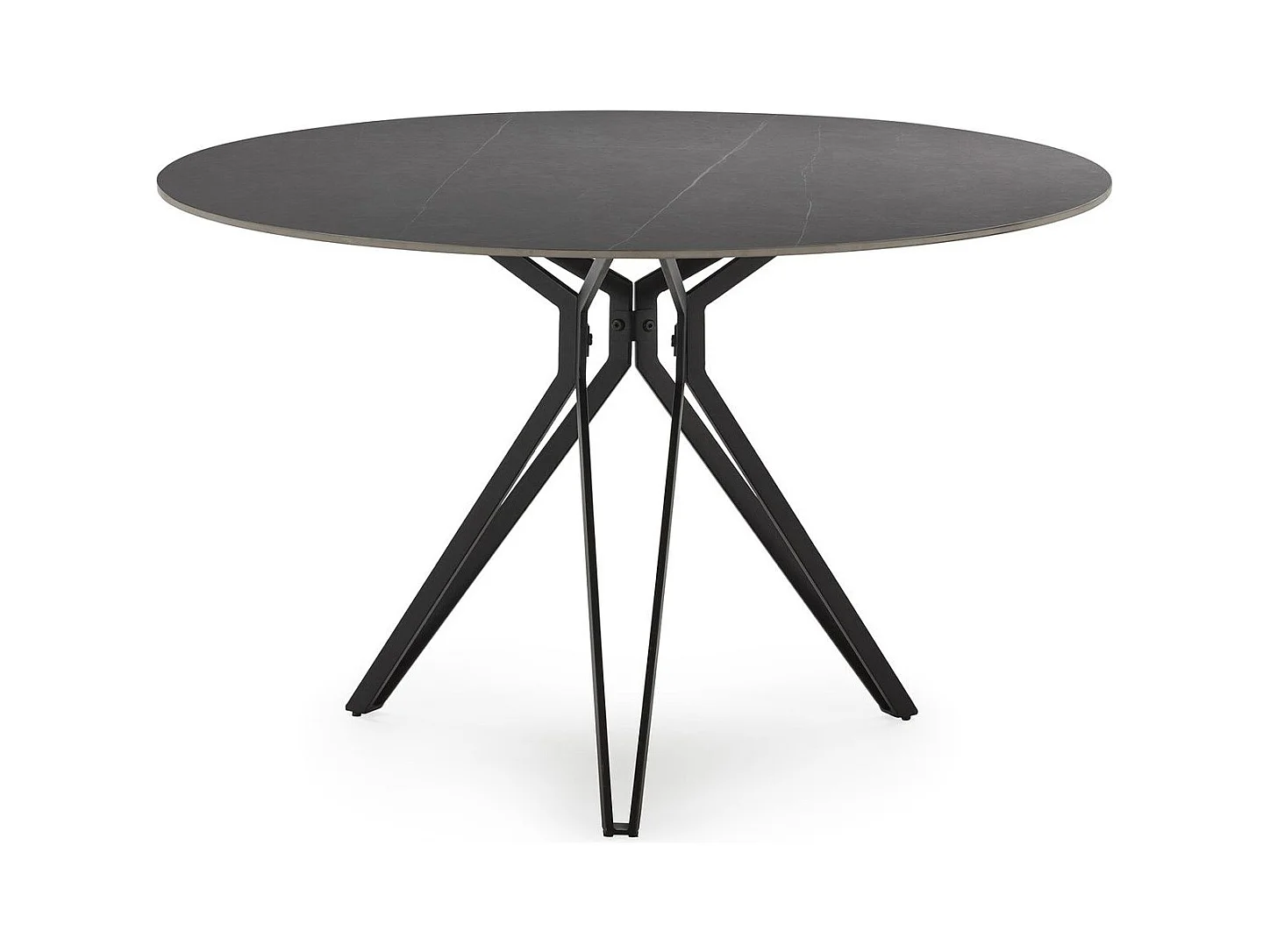 Table à manger ronde en céramique effet ardoise 4 pers. 120 cm - Cuma