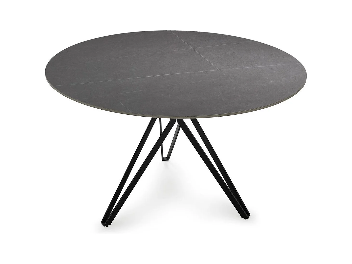 Table à manger ronde en céramique effet ardoise 4 pers. 120 cm - Cuma